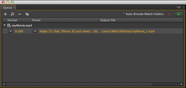 Media Encoder queue