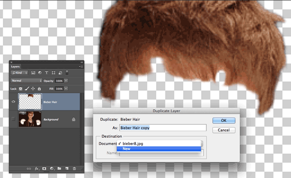 new Photoshop document from layer