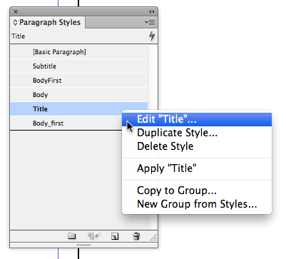 Editing styles Editing styles