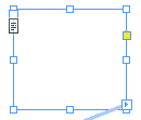 Text frame on master page with icon signaling that it is an ordinary text frame.