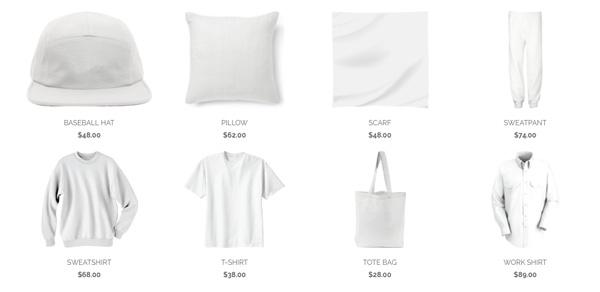 Listing of blank products 