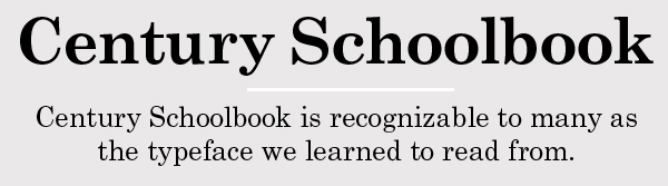 Century Schoolbook typeface