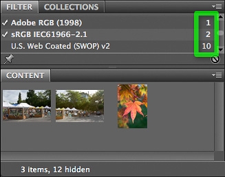 File counts updating in the Filter panel as files change