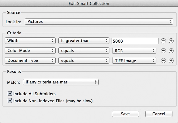 Smart Collections have more criteria than metadata filters