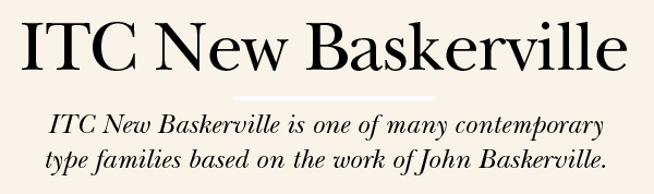 ITC New Baskerville typeface