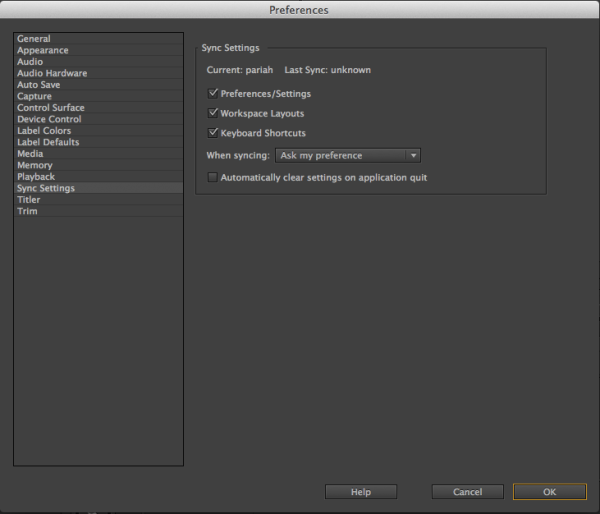 Premiere Pro Sync Settings